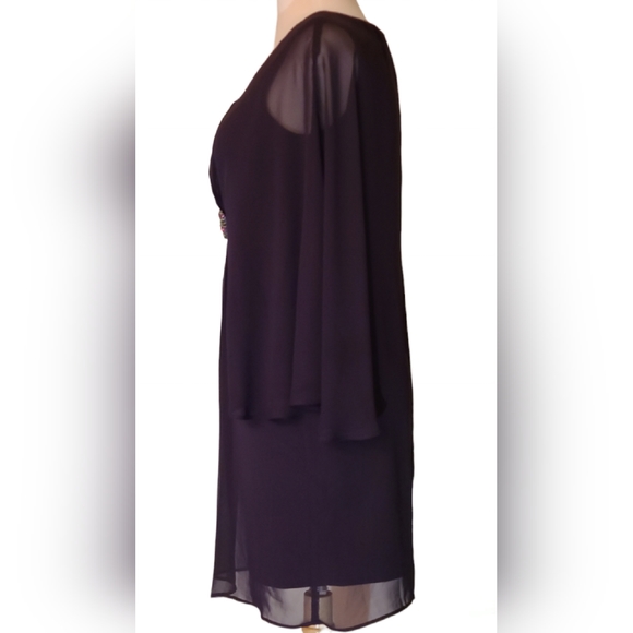 NWT Connected apparel size 4P dark purple dress - Picture 4 of 10
